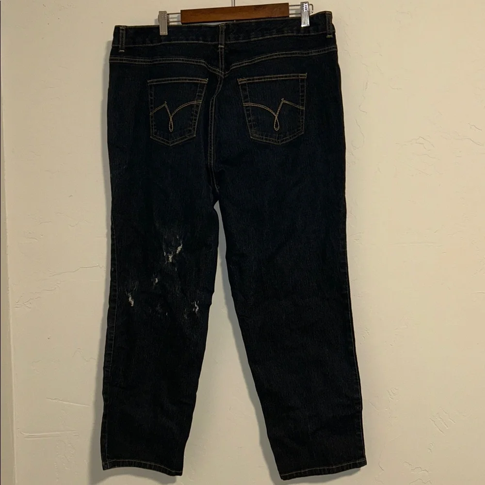JMS Size 22W Short Classic Stretch Denim CottonPolyester SpandexDistressedJeans